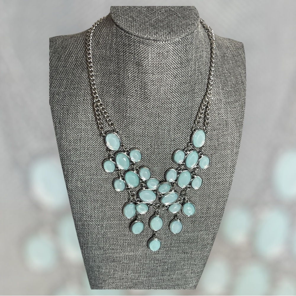 Trio Silver & Pastel Green Gemstone Necklace Set - Picture 4 of 5